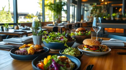 Fresh and Vibrant Dishes Served in Modern Restaurant Setting