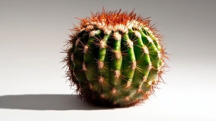 Desert Cactus Isolated on White, intricately detailed cactus specimen set against a clean white backdrop, showcasing unique textures and features