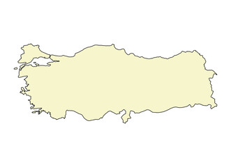 Turkey map symbol shape, travel web flat concept icon symbol vector illustration .