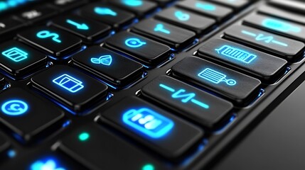 Obraz premium Closeup Illuminated Keyboard