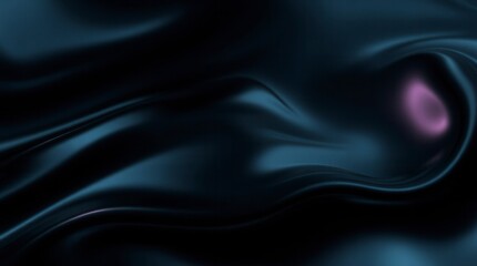 Rippling dark teal fabric with pink highlight creates a smooth, luxurious abstract texture.