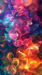 multicolor translucent flowers background.