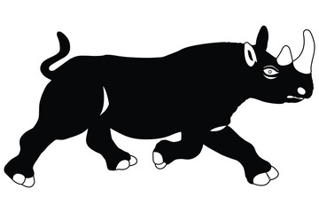  rhino silhouette vector logo illustration art black and white