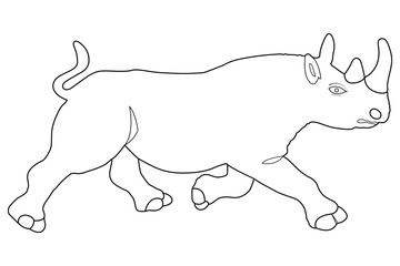   rhino outline vector logo illustration art black and white