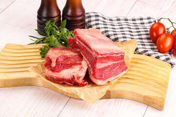 Raw beef rib for cooking