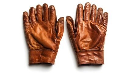A pair of leather gloves, isolated on white
