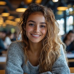 Obraz premium Boost Exam Success with Supportive Environment Confident Student Thriving Empowering atmosphere for a student preparing for exams with dedicated friends Find confidence and encouragement in every