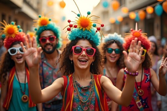 Purim (Jewish carnival holiday) celebration concept. selective focus