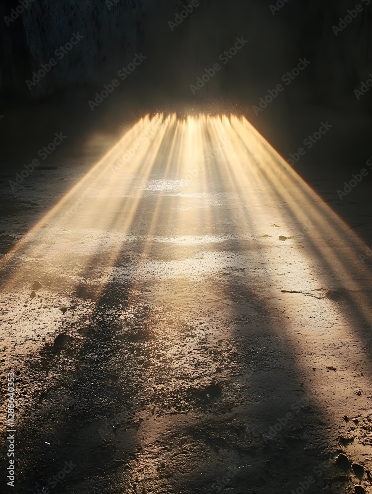 Poster warm sunlight rays streaming through window creating magical indoor ambiance : generative ai