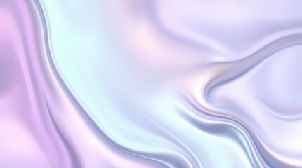 Fototapeta premium A mesmerizing iridescent background showcases flowing waves with soft lavender and teal hues.
