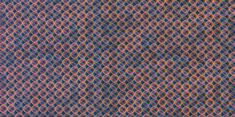 Abstract Colorful Multi Layered Small Circular Gradient Shapes Pattern, Layers of Circles of Changing Colors of Blue, Brown, Red and Orange - Geometric Mosaic Texture, Vector Background Design