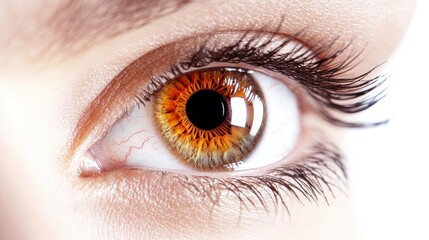 Digital eye on white background, intricate details, vibrant colors, captivating design, ideal for technology and innovation themes