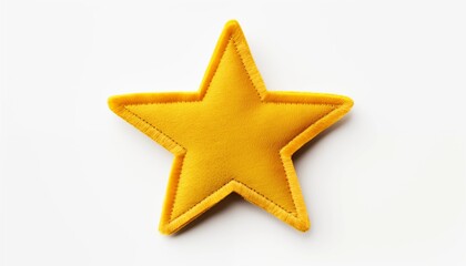 Obraz premium love yellow star patch on white background