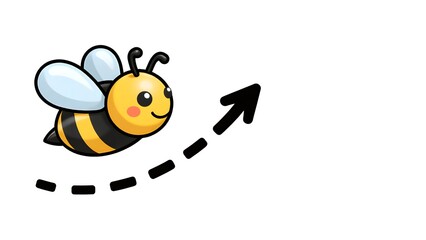 Obraz premium Cute bee flying track
