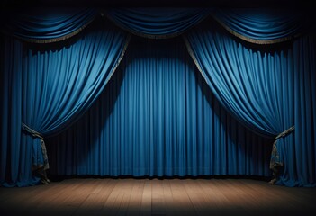 theater curtains with a wooden stage floor