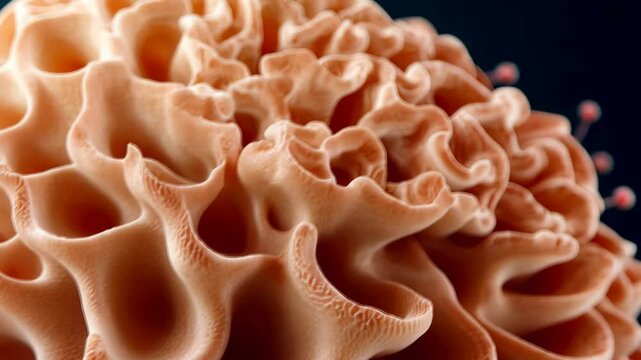 A zoomed-in view of a cell undergoing metabolic activity, with molecules like glucose and oxygen interacting within its organelles.