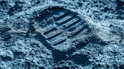 Astronaut footprint on the moon surface