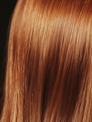Fototapeta premium Rich Copper Hair Texture Displayed in Professional Close-Up Photograph : Generative AI