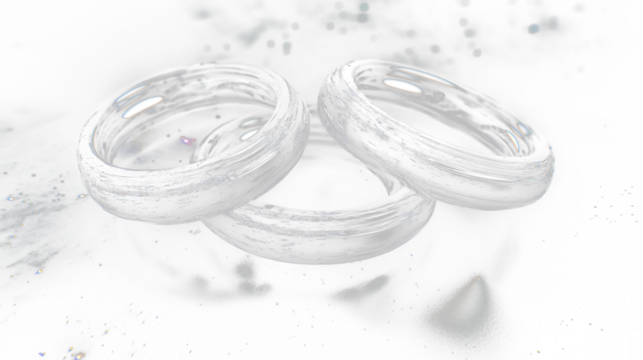 two silver rings on a black surface - Powered by Adobe