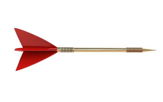 Dart Arrow side view on transparent or white background