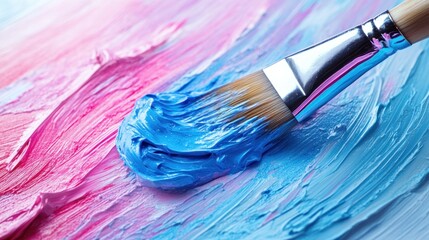 Fototapeta premium Abstract painting, brushstrokes, vibrant colors, studio