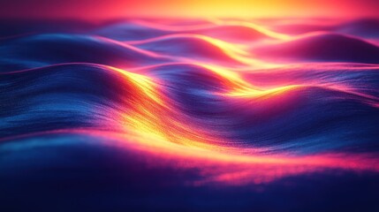 Abstract sunset waves landscape
