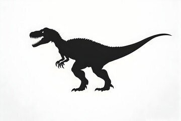 Naklejka premium Dramatic silhouette of a majestic dinosaur set against a stunning natural background