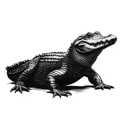 Obraz premium Alligator art featuring modern design elements and bold colors for creative projects