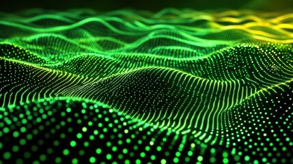 Abstract Green and Yellow Digital Landscape