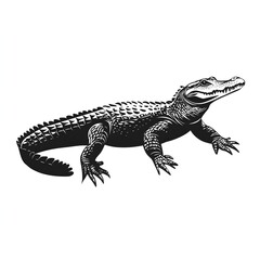 Obraz premium Creative silhouette of an alligator showcasing bold and simplistic design