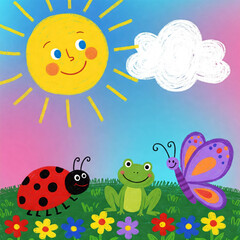 Naklejka premium drawings for children with animals