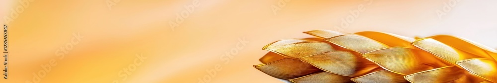 Aufkleber Close-Up of a Pine Cone with a Soft Orange Background