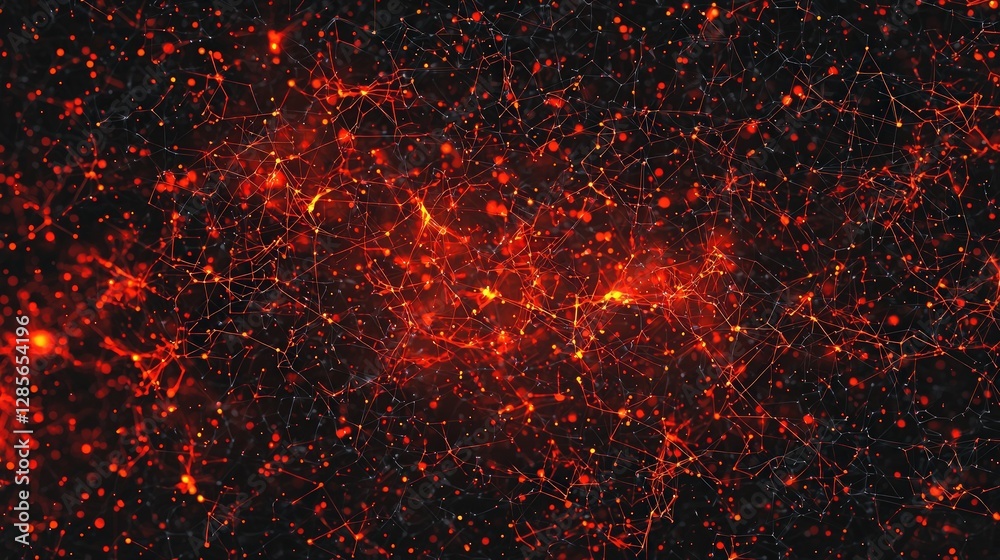 Aufkleber abstract red and black background with bright sparkling particles