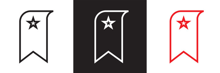 Bookmark icon. Isolated on white and black background. Vector illustration. EPS 10