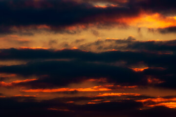 beautiful and dramatic sunset sky with clouds as abstract background