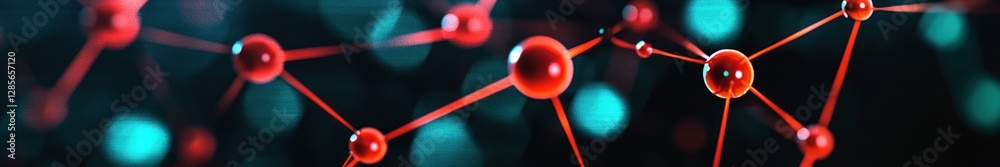 Poster Abstract Molecular Network with Red Spheres and Connecting Strands