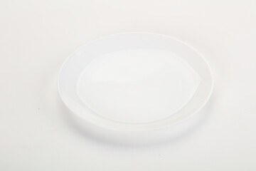 White ceramic empty plate dishware