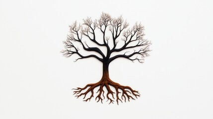 Obraz premium Artistic representation of a bare tree studio environment digital artwork minimalist concept