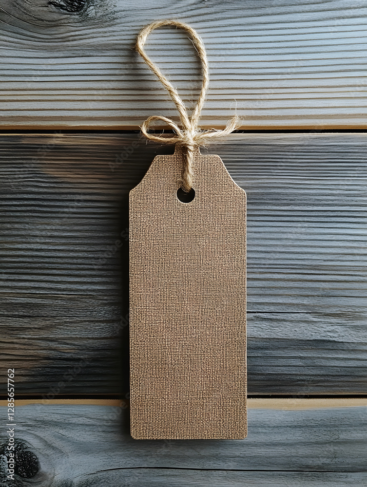 Aufkleber Rustic Brown Tag on Graphic Wooden Texture for Design and Labeling Concepts : Generative AI