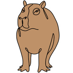 Capybara illustration, line art