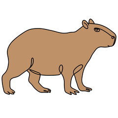 Capybara illustration, line art