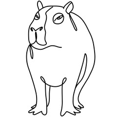 Capybara illustration, line art