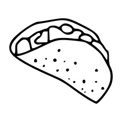 simple taco line art design