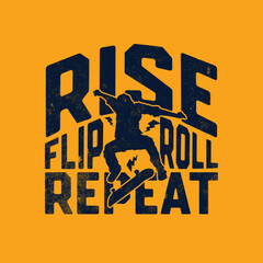 Obraz premium RISE FLIP ROLL REPEAT STICKER DESIGN USING ADOBE ILLUSTRATOR.