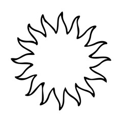 a line art drawing of a sun