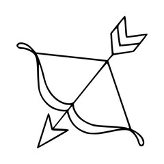 simple bow and arrow line art design