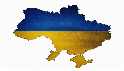 Obraz premium The blue and yellow colors smoothly forming the silhouette of Ukraine’s map