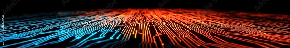 Poster Abstract Digital Background with Colorful Light Trails and Lines