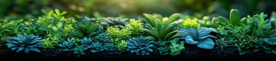 Obraz premium Succulent and Exotic Greenery in a Well-Maintained Garden Landscape. Generative AI