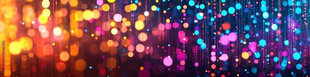 Poster colorful bokeh lights in abstract background for creative designs